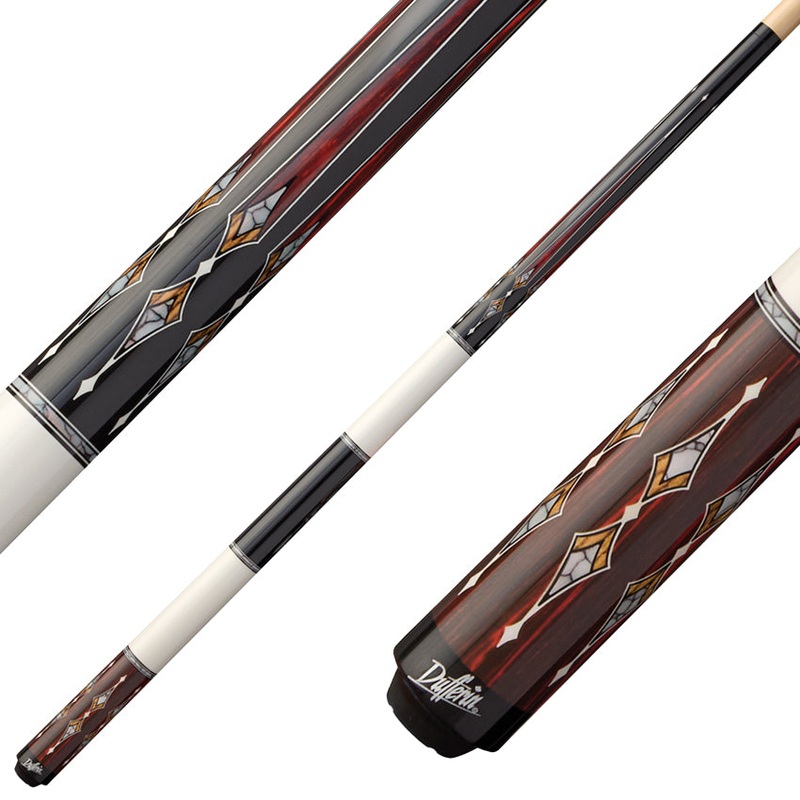Dufferin D402 Wrapless Pool Cue – Black/White and Rengas Wood Graphic