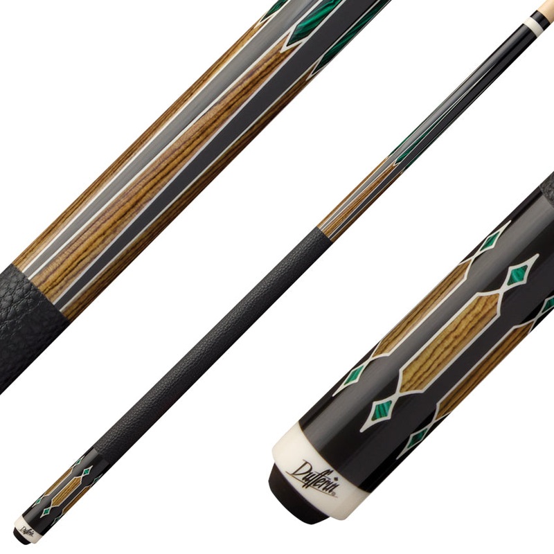 Dufferin D502 Pool Cue with Embossed Leather Wrap – Malachite Crown