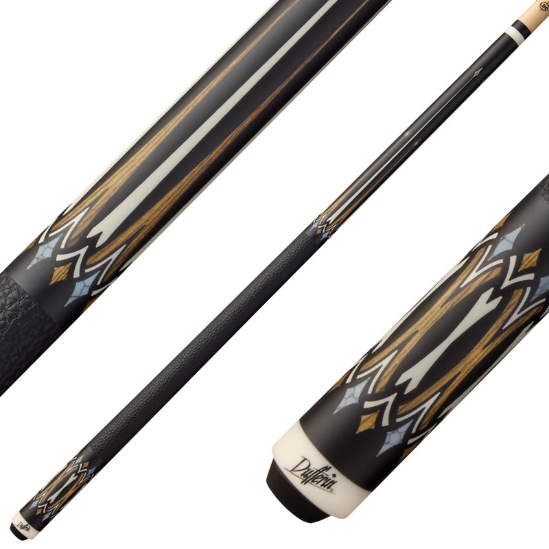 Dufferin D504 Pool Cue with Embossed Leather Wrap – Midnight Bocote Cross
