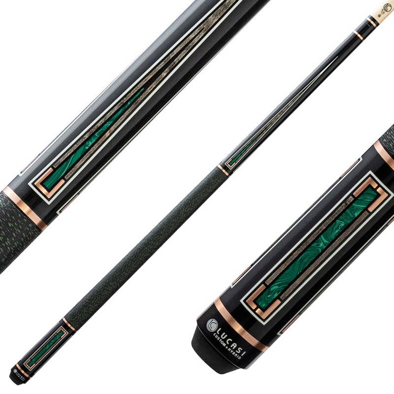 Lucasi Custom LCAD01 Art Deco Series Pool Cue – Rose Gold & Malachite