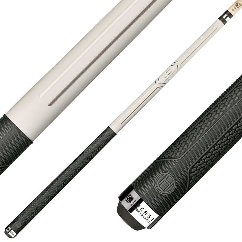 Lucasi Hybrid LHC13 Pool Cue – Matte White with Sport G5 Grip Wrap