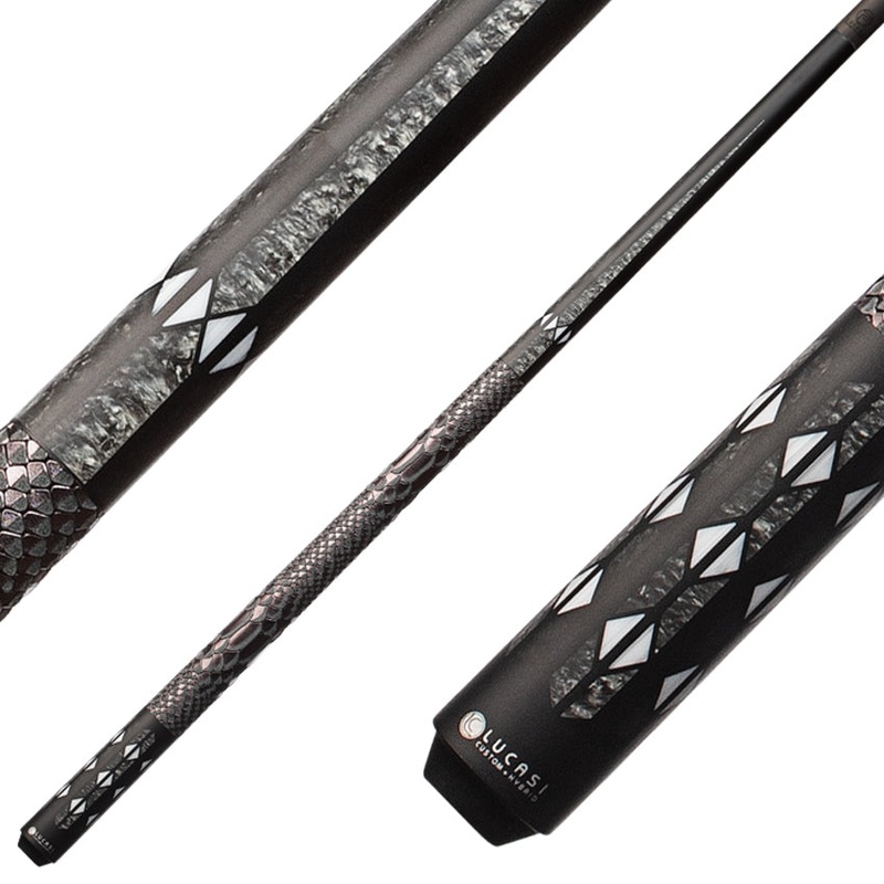 Lucasi Pinnacle LP40 Pool Cue with Carbon Fiber Tech Shaft Cue Matte Black/Imitation Bone