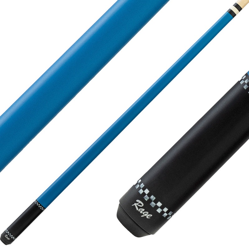 Rage RG03 Wrapless Pool Cue – Highway Blue with Checkers
