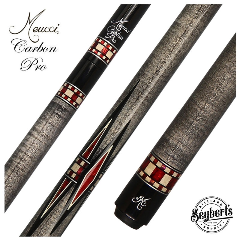 Meucci BMC Mini Diamond  Grey with Red Diamonds Pool Cue with Carbon Shaft – MINIDGYRDNWC