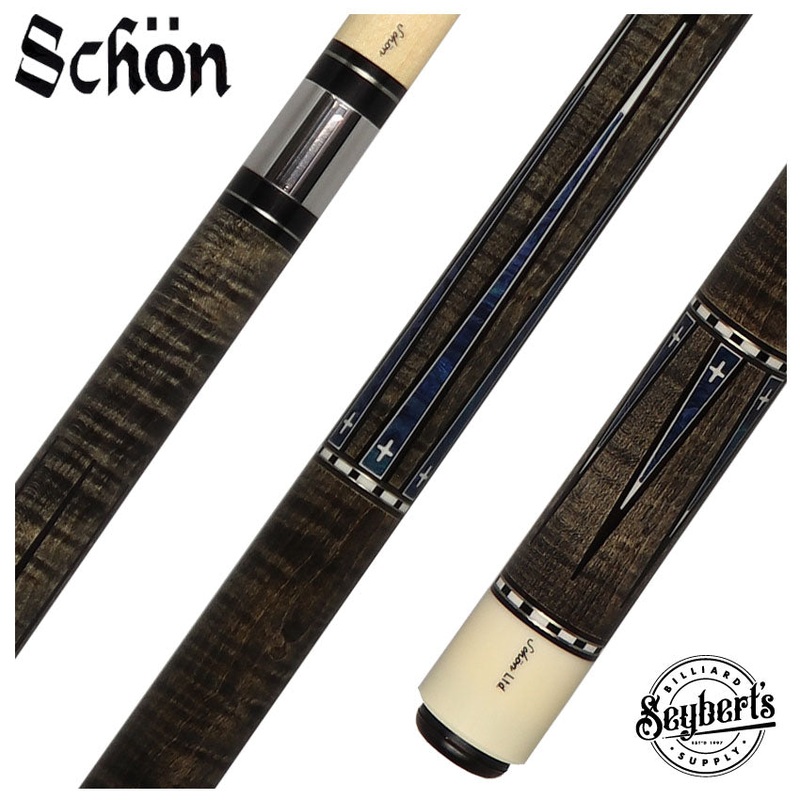 Schon Pool Cue – Grey Stain with Blue Points – LTD2300-3GREY