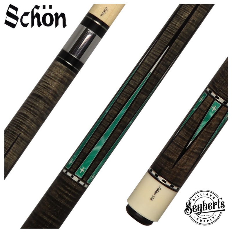 Schon Pool Cue – Grey Stain with Teal Points – LTD2300-4GREY