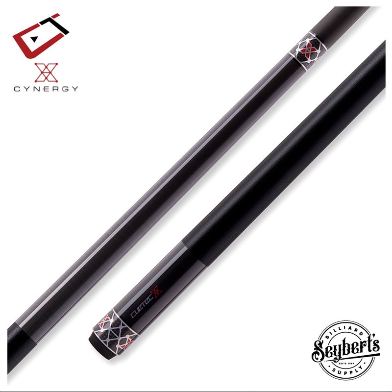 Cuetec Cynergy X Raw Black with Black Poly Wrap Pool Cue – 95-120UPW