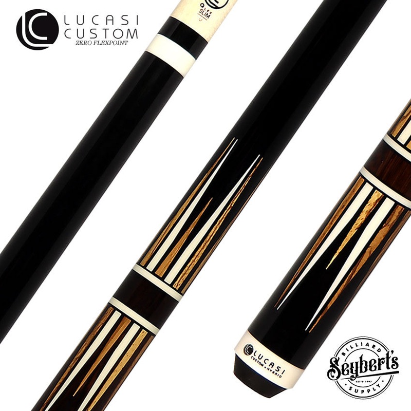 Lucasi Midnight Black White and Zebrawood Points Limited Edition Pool Cue – LUX72