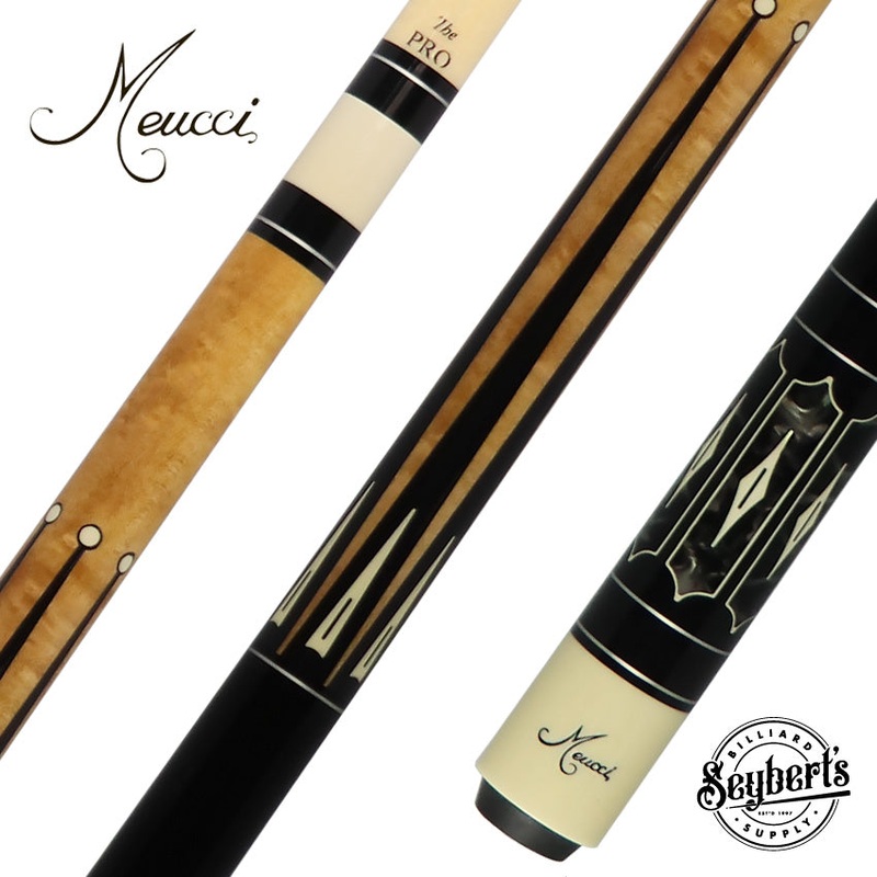 Meucci Starlight 1 Maple with Black Points Pool Cue with Pro Shaft – SL-1