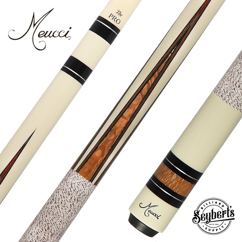 Meucci Ultra Piston 1 Imitation Ivory and Tulipwood Points Pool Cue with Pro Shaft – UP-1