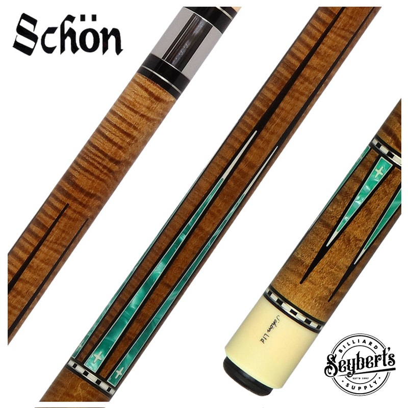 Schon Pool Cue – Dark Stain with Teal Points – LTD2300-DLS