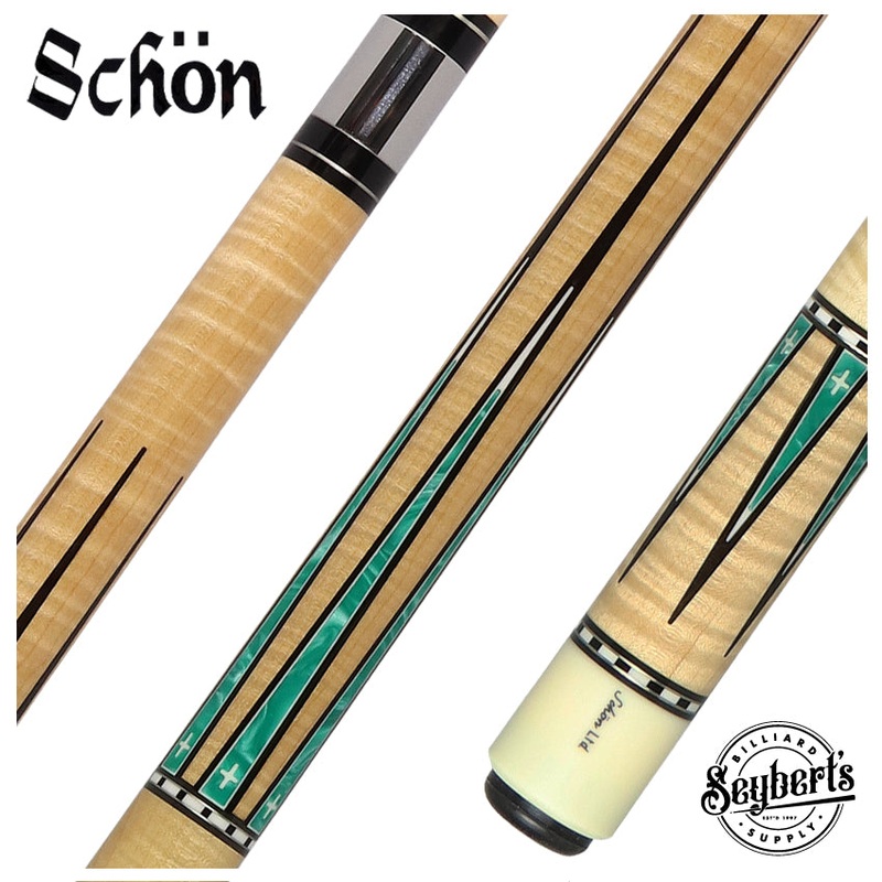Schon Pool Cue – Light Stain with Teal Points – LTD2300-4LS