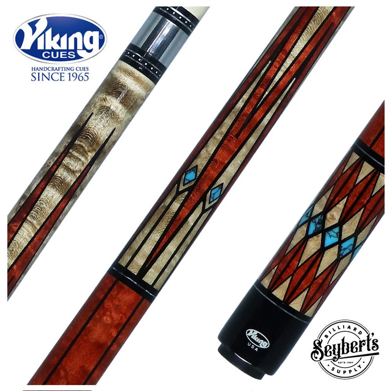 Viking Two-Feather Four Corners Pool Cue with Vikore Shaft – New Design