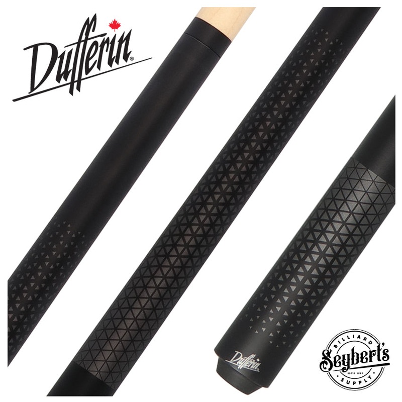 Dufferin Matte Black with Gunmetal Triangle Design Wrapless Graphic Pool Cue – D347