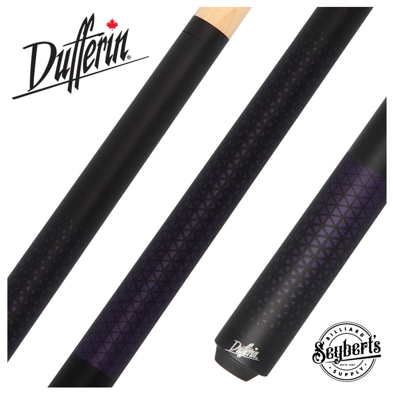 Dufferin Matte Black with Purple Triangle Design Wrapless Graphic Pool Cue – D349