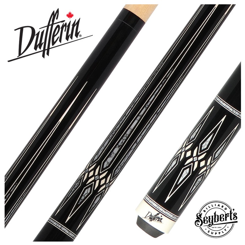 Dufferin Midnight Black with White Recon Wrapless Graphic Pool Cue – D492