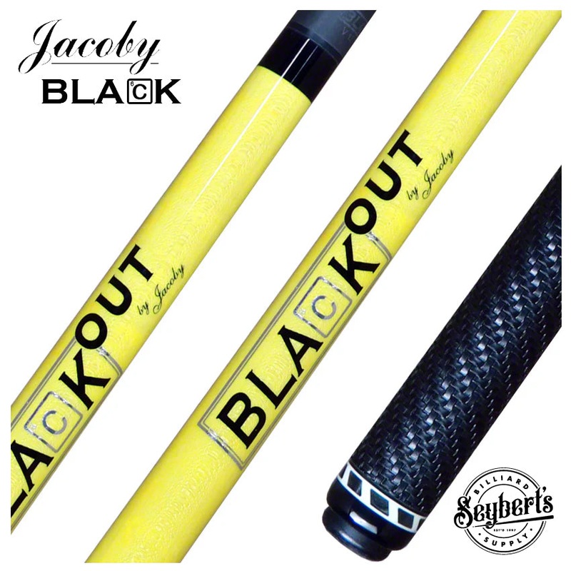 Jacoby BlaCkOut Yellow with Sport Wrap Carbon Fiber Break/Jump Cue – JACBKOUTSGYEL