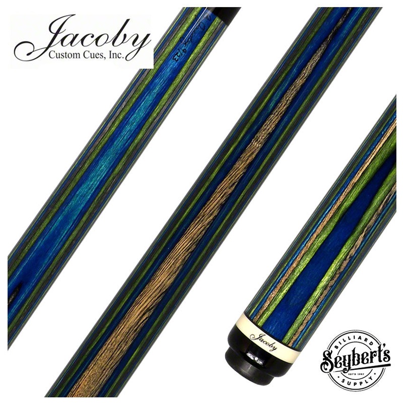 Jacoby Blue Green and Grey Laminated Pool Cue – LAMBLGNGY