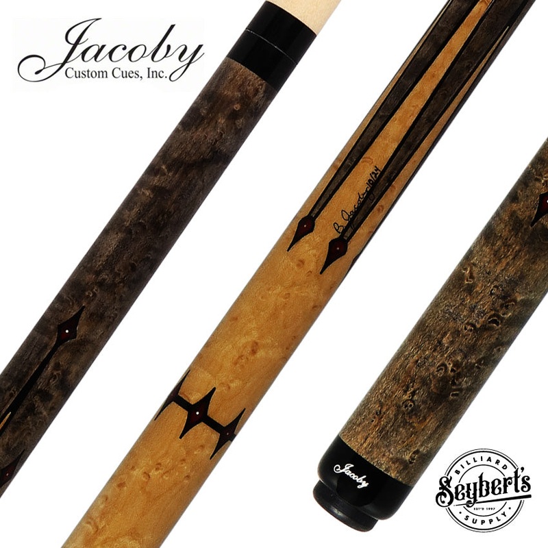 Jacoby Custom Grey-Stained Birdseye Maple and Bloody Jasper Play Cue – 1024-320