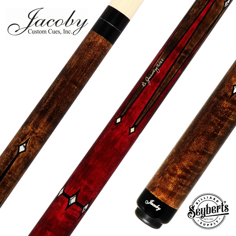 Jacoby Custom Pink-Stained Birdseye Maple with Buffalo Turquoise Play Cue – 0324-121