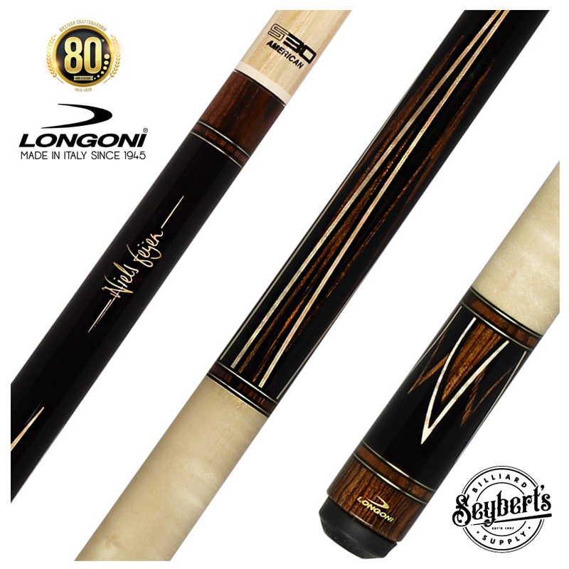 Longoni Niels Feijen Curly Flame Pool Cue with S30 American 12.8mm Maple Shaft – LG24573