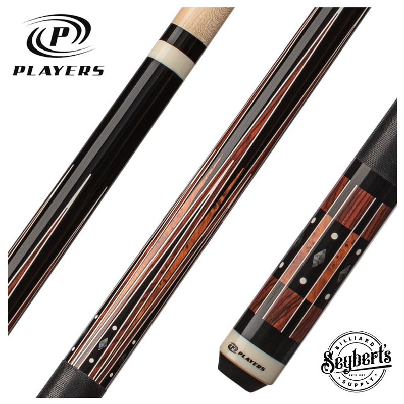 Players Black, Cocobolo, and Thuya Burl Graphic Series Pool Cue – G4144