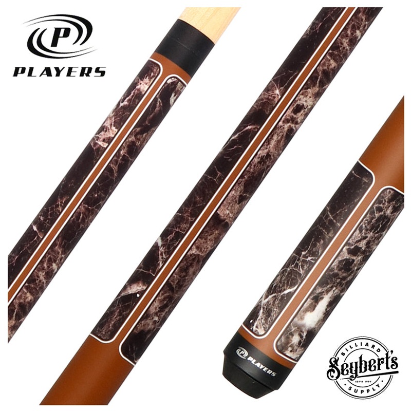 Players Brown Marble with Matte Brown Graphic Series Pool Cue – G4146