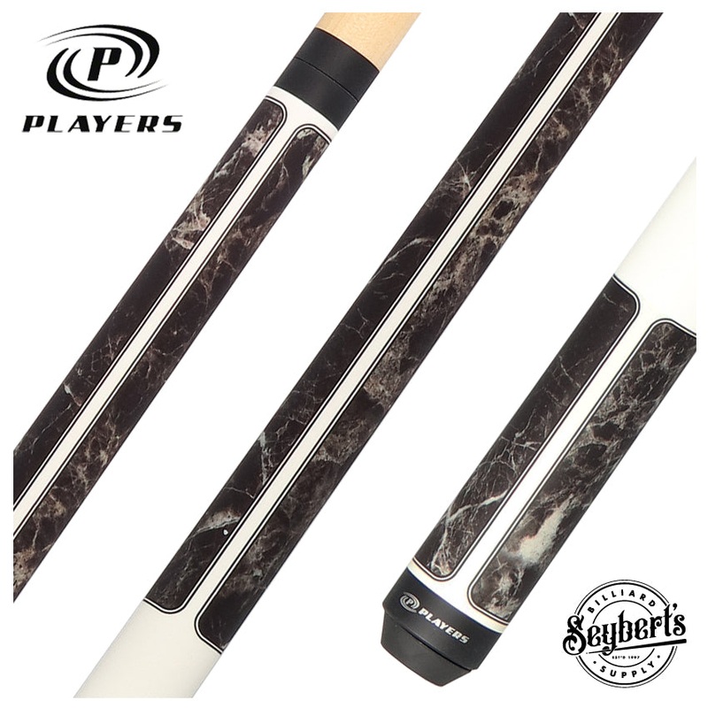 Players Brown Marble with Matte White Graphic Series Pool Cue – G4145