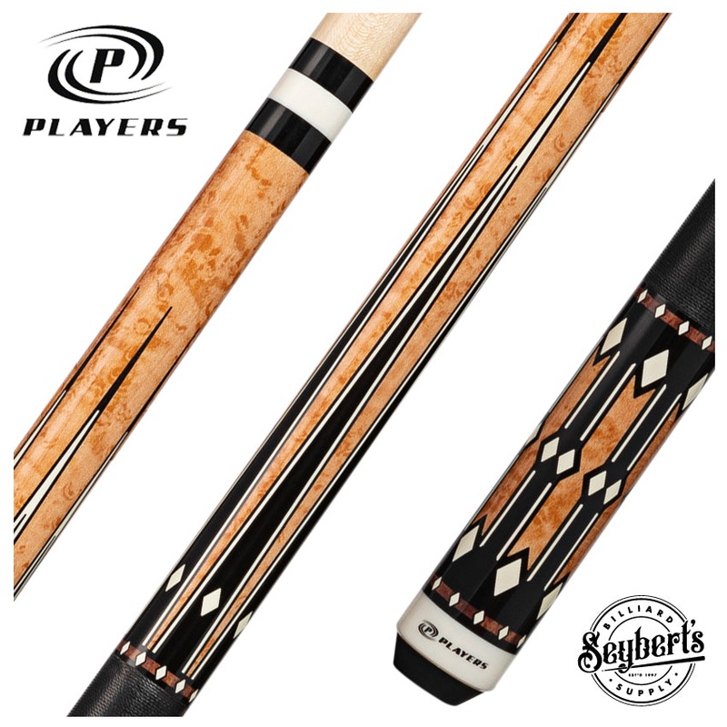 Players Light Coffee Stain with Black Points Graphic Series Pool Cue – G4142