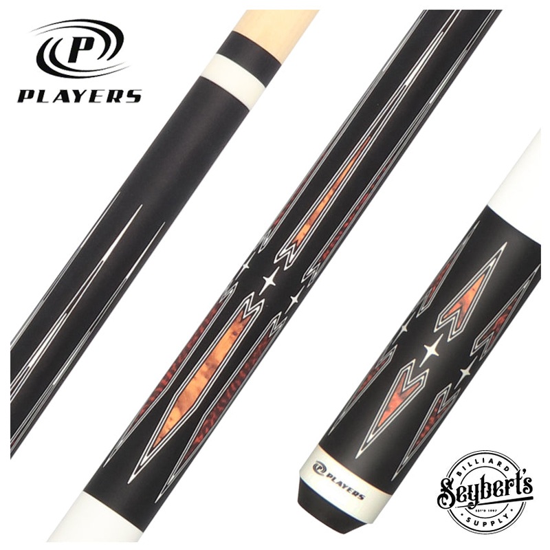 Players Matte Black with Thuya and Snakewood Points Graphic Series Pool Cue – G4150