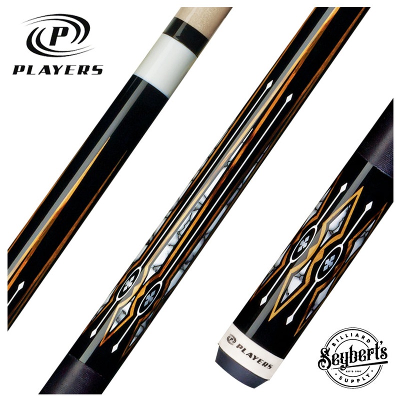 Players Midnight Black with White Recon Graphic Pool Cue – G4135
