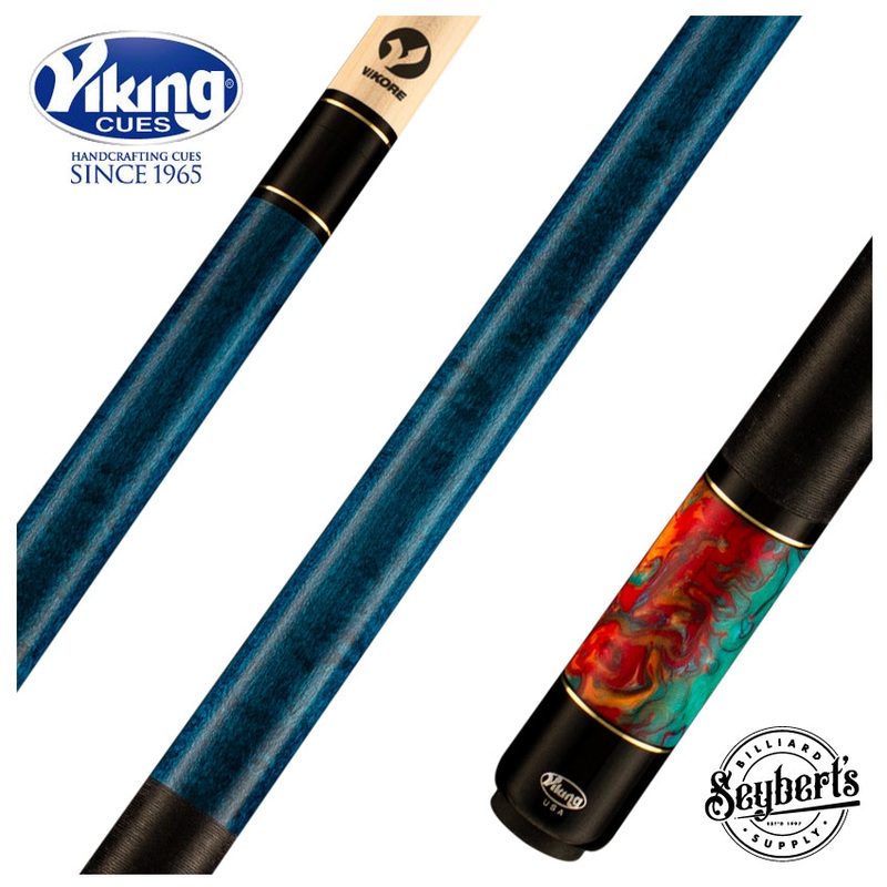 Viking Bedlam Series Teal-Stained Maple with Aqua Fire Pearl Play Cue –  – BE0108