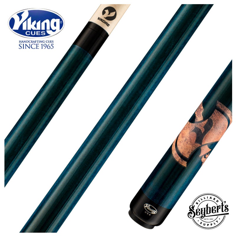 Viking De-Cues Series Teal Stained Northwood Maple with Axe Play Cue – DE0108