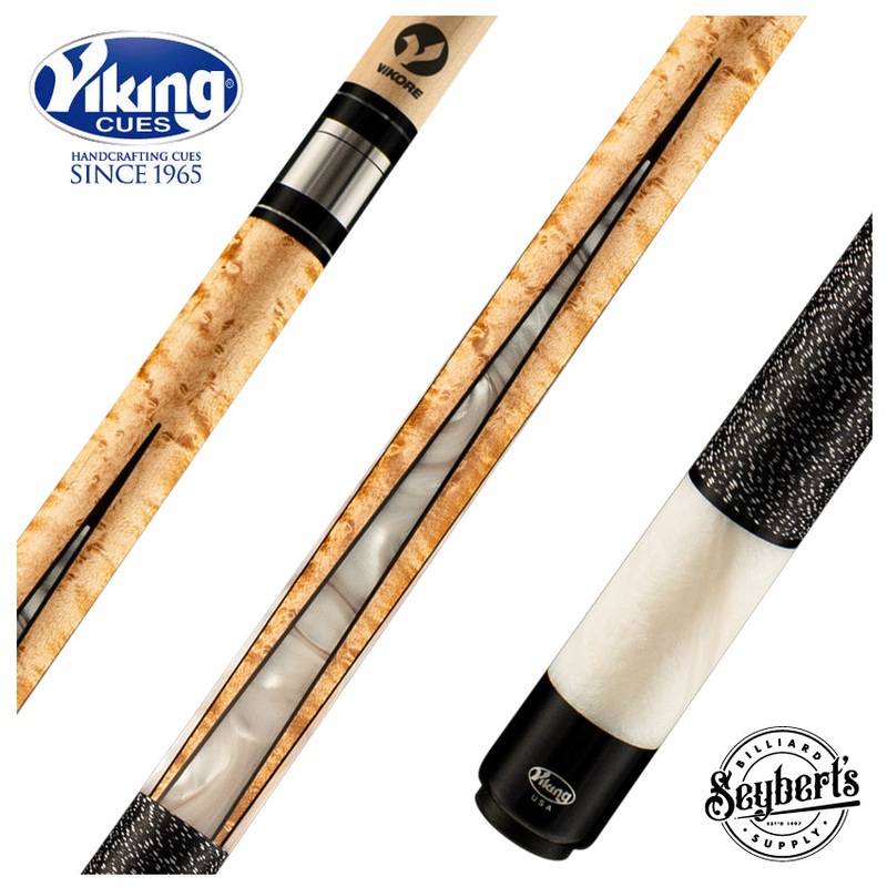 Viking Helix Series Khaki-Stained Birdseye Maple with White Premium Pearl Play Cue – HL0404