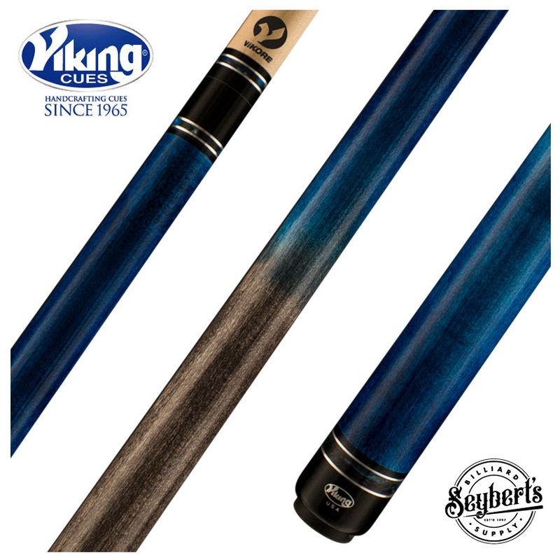 Viking Helix Series Ocean Blue and Smoke Stained Maple Play Cue – HL0116
