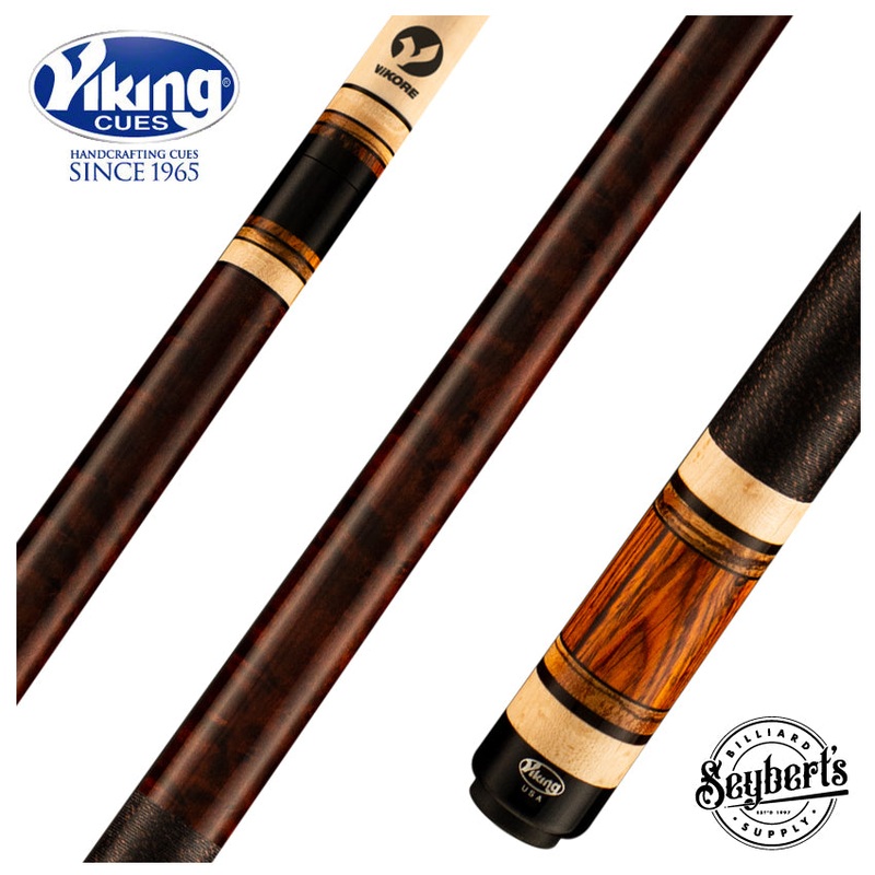 Viking Impero Series Coffee-Stained Maple with Cocobolo, Ebony, and Zebrawood Rings Play Cue – IM0105