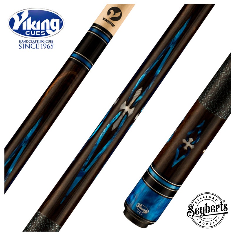 Viking Impero Series Play Cue – West African Ebony with 24 Blue Premium Pearl Inlays – IM0700