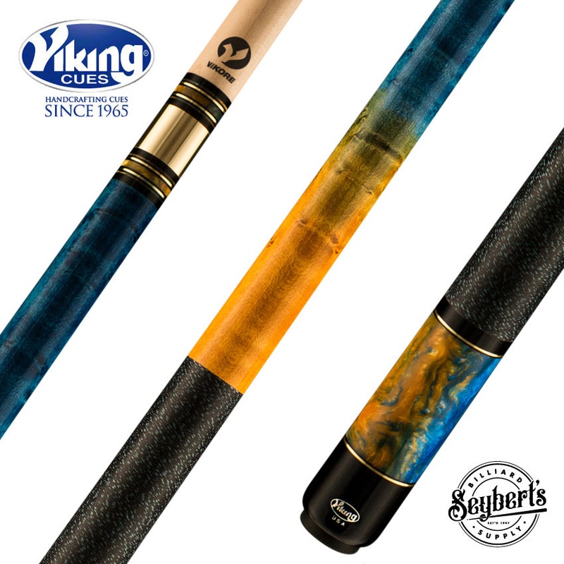 Viking Twilight Series Ocean Blue & Yellow Sunflower Stain with Ocean Glow Premium Pearl Play Cue – TW0116