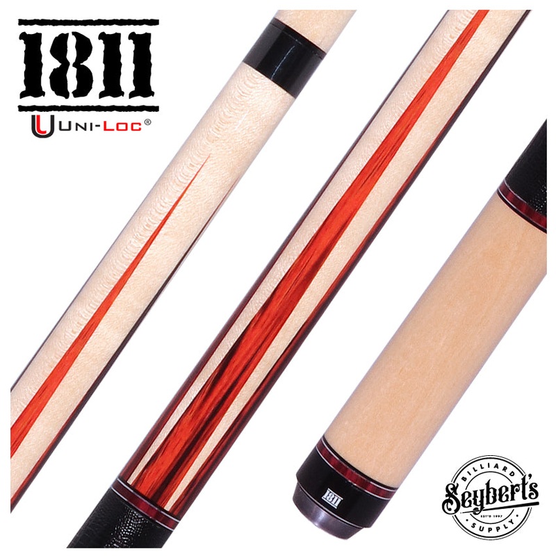1811 Model 4 Maple Forearm with Cocobolo Graphic Points and Black Embossed Lizard Wrap Pool Cue Butt – Uni-Loc