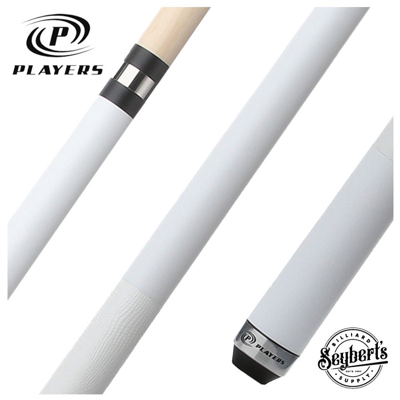 Players Classic Series Matte Dandelion White Play Cue with White Embossed Leather – C707