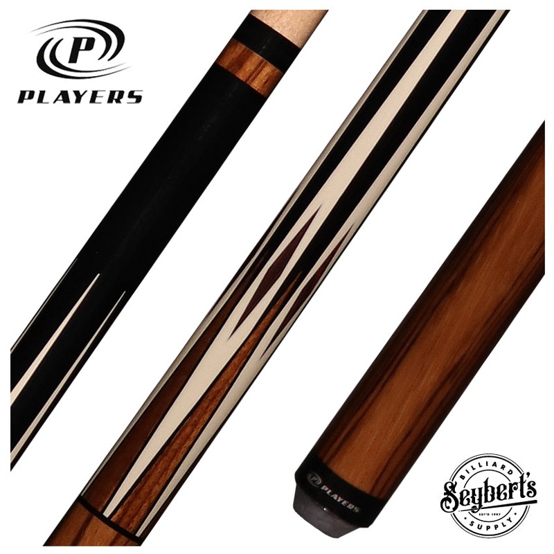 Players Sneaky Pete Black with Zebrawood Graphic Series Play Cue – SPSP31