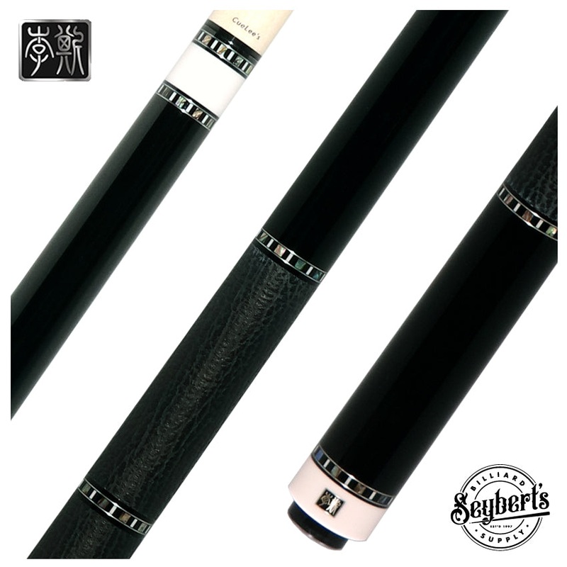 Cuelees Male Phoenix Black Pool Cue with Split Sharkskin Wrap