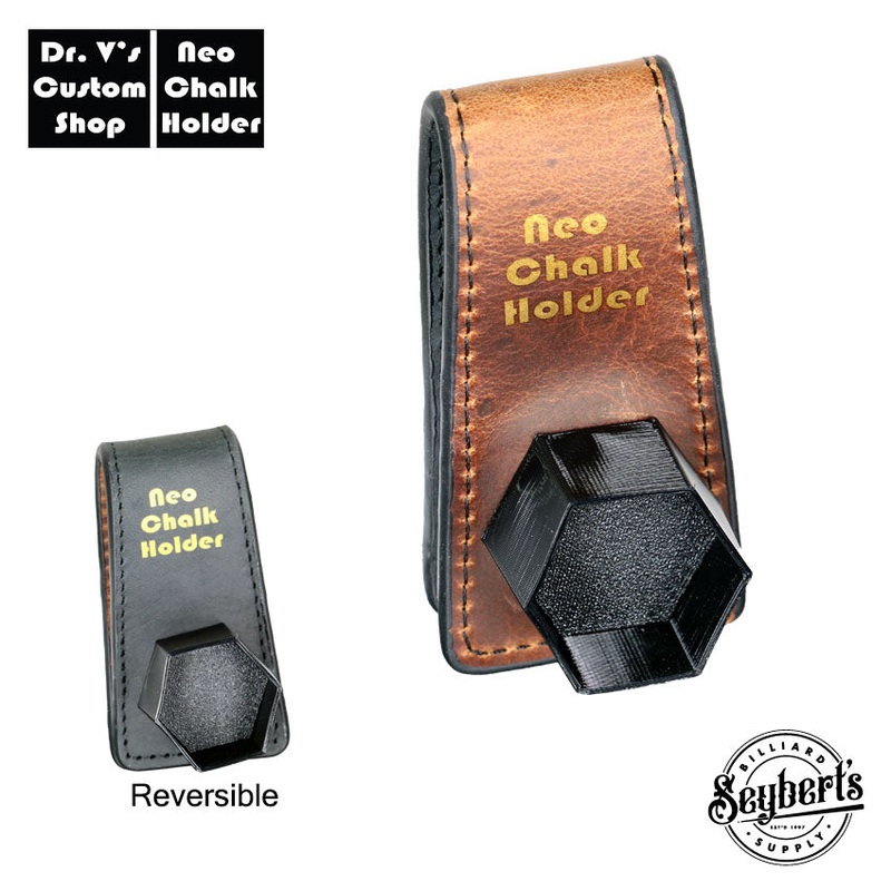 Dr. V’s Hexagon(Roku) Leather Chalk Holder – Brown/Black Reversible Leather Base with Black Holder