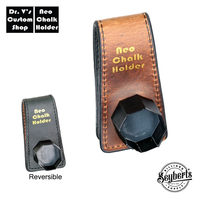 Dr. V’s Octagon(1080/Taom) Leather Chalk Holder – Brown/Black Reversible Leather Base with Black Holder