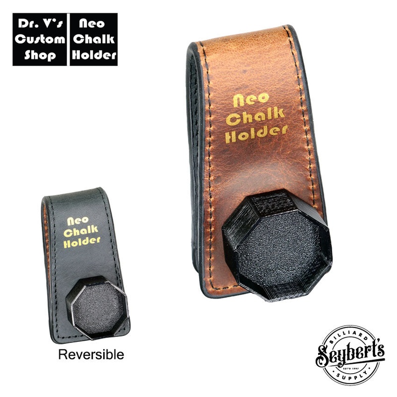 Dr. V’s Octagon(Pure) Leather Chalk Holder – Brown/Black Reversible Leather Base with Black Holder