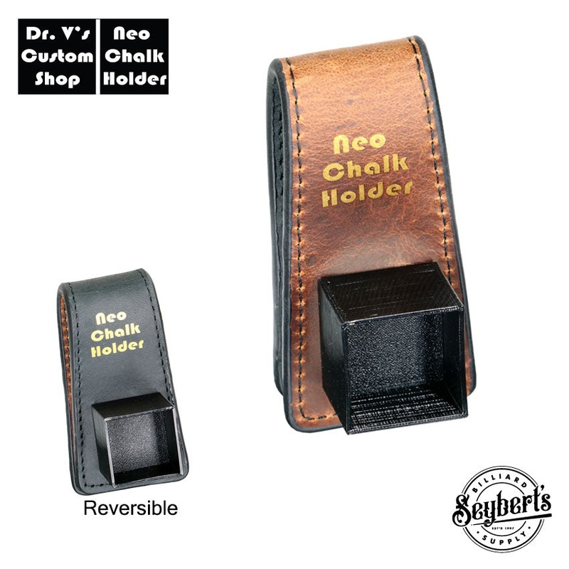Dr. V’s Square Leather Chalk Holder – Brown/Black Reversible Leather Base with Black Holder