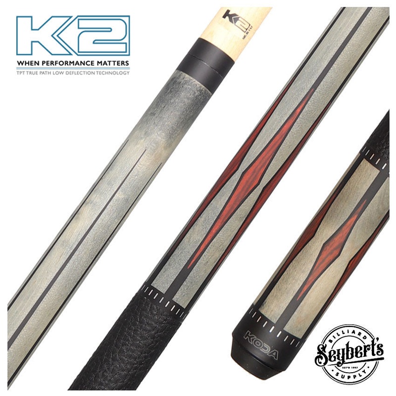 K2 KL193 Grey, Black, and Cocobolo Graphic Pool Cue with 12.50mm LD Shaft – KL193