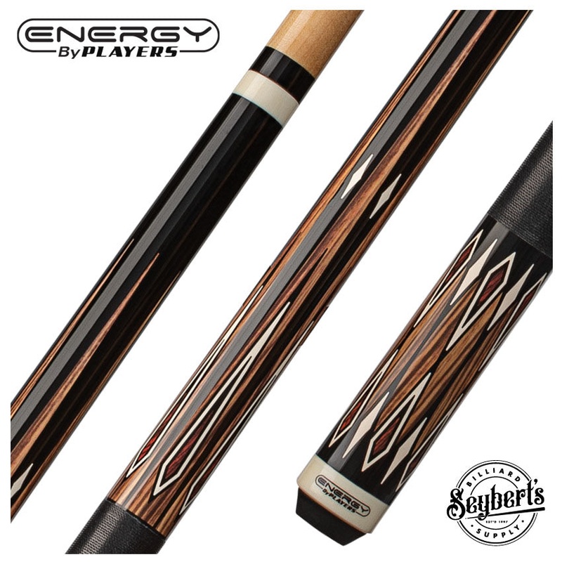Players Energy Series Natural Maple Pool Cue with Black Linen Wrap