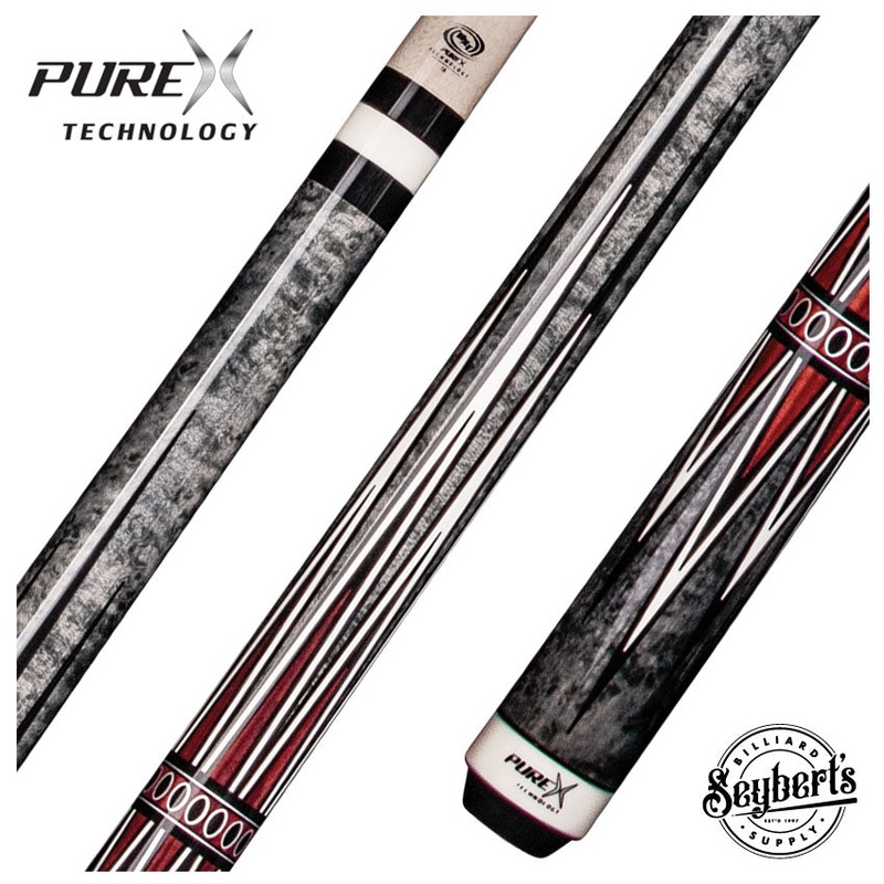 Pure X Gray-Stained Birdseye Maple and Cocobolo Graphic No Wrap Pool Cue