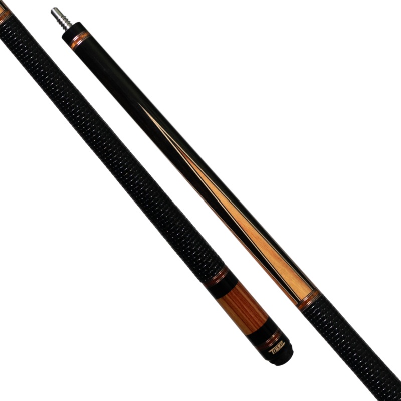 Tiger LX4 Series Ebony and Tulipwood Pool Cue with Leather Weave Wrap
